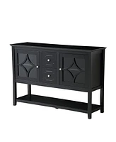 Slickblue Sideboard Buffet Console Table, Media Cabinet with Adjustable Shelves, Black