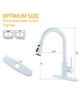 Mondawe pull down kitchen faucet,White