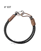 Lucky Brand Black Braided Leather Bracelet - Rugged Men s Adjustable Rope Bracelet