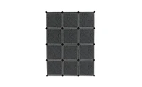 Slickblue 12-Cube Closet Organizer with Doors - White and Black Diy Storage Shelves for Home or Office