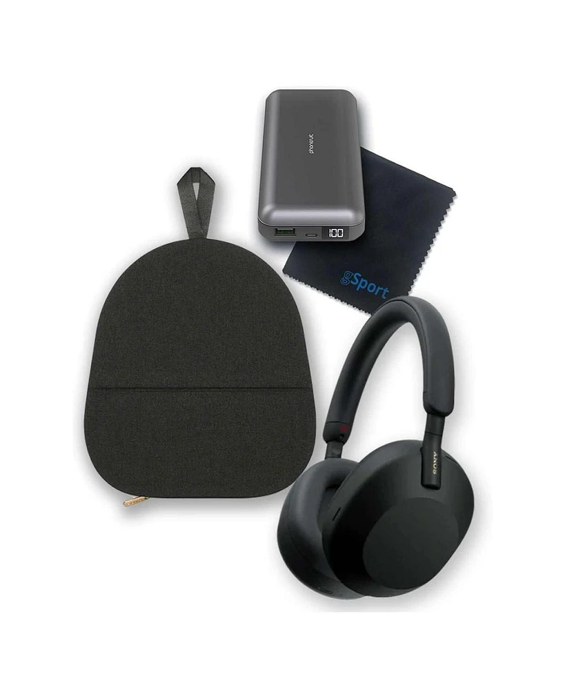 Sony Wh-1000XM5 Wireless Noise Cancelling Over-Ear Headphones Bundle with gSport Accessory Kit