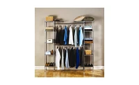 Slickblue Custom Closet Organizer Shelves System Kit Expandable Clothes Storage Metal Rack