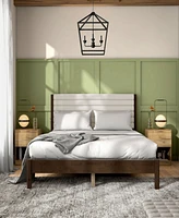 Furniture of America Adin Queen Size Boucle Fabric Upholstered Bed
