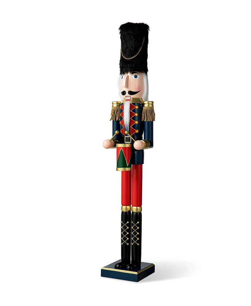 Glitzhome Wooden Christmas Drummer Nutcracker, 36"