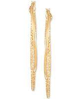 Simone I. Smith Double Polished Hoop Earrings in 18k Yellow Gold Over Sterling Silver