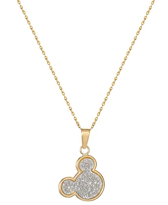 Disney Mickey Mouse Glitter 15" Pendant Necklace in 10k Yellow Gold