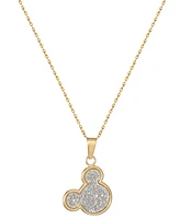 Disney Mickey Mouse Glitter 15" Pendant Necklace in 10k Yellow Gold