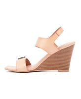 Velma Women's 2 Band Buckle Wedge Sandals