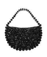 Nina Graduated Crystal Trim Half Moon Clutch