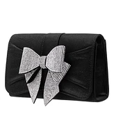 Nina Tiered Crystal Bow Flap Clutch