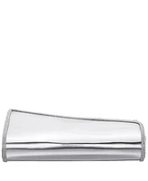 Nina Asymmetrical Flap Crystal Trim Mirror Metallic Clutch