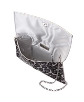 Nina Leopard Print All Over Crystal Envelope Clutch