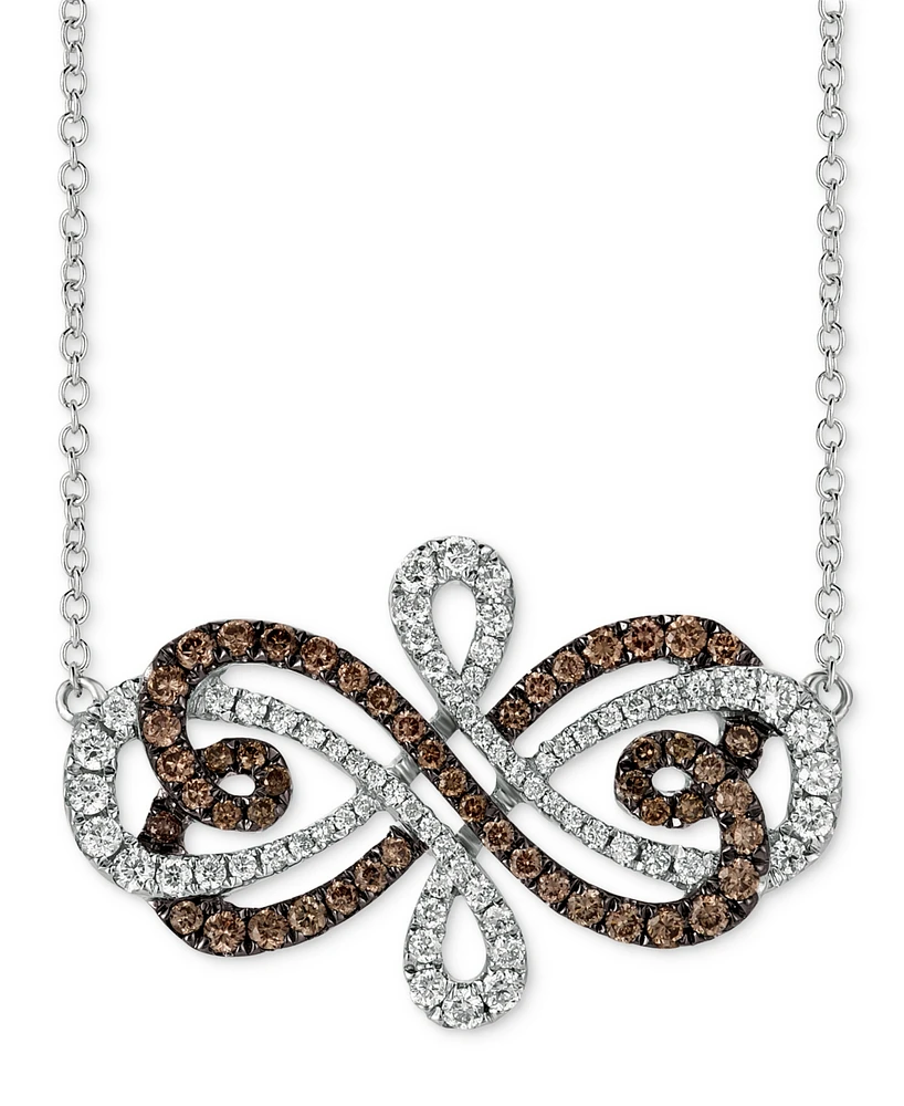 Le Vian Chocolatier Chocolate Diamond & Vanilla Diamond Pendant Necklace (3/4 ct. t.w.) in 14k Vanilla Gold, 17"