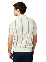 Ben Sherman Men's Regular-Fit Stripe Jacquard Polo Shirt