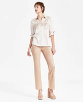 Guess Women's Margurite Bedazzled-Pocket Satin Shirt
