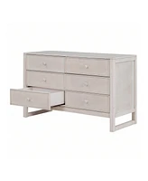 gaomon Stylish 6 Drawer Dresser For Bedroom, Large Storage Space Versatile Storage Cabinet