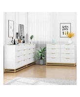 gaomon 8 Drawer Dresser For Bedroom With Deep Drawers, Wide Chest Of Drawers With Metal Handles, Large Floor Wood Storage Dresser Modern Dresser