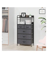 gaomon Dresser For Bedroom With 5 Drawers, Dressers & Chests Of Drawers For Hallway, Entryway, Storage Organizer Unit With Fabric, Sturdy Metal Frame,