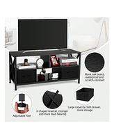 gaomon Dresser Tv Stand, Wide 2 Drawer Dresser For Storage And Organization, Entertainment Center With Fabric Drawers, Dressers For Bedroom