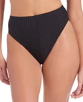 Sanctuary Women's Refresh Rib High-Leg High-Rise Bikini Bottoms