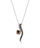 Le Vian Chocolatier Diamond 18" Pendant Necklace (5/8 ct. t.w.) in 14k White Gold