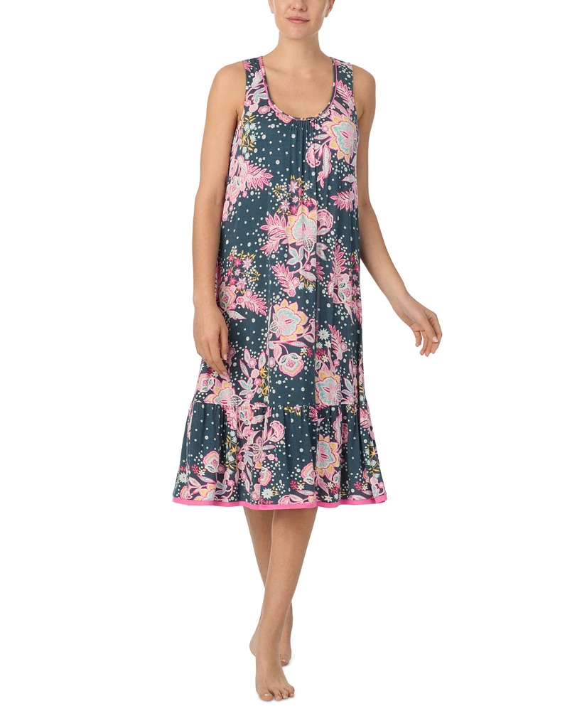 Ellen Tracy Women's Printed Flounce-Hem Nightgown