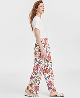 Jm Collection Women's Linen-Blend Printed Pants, Exclusively at Macy's