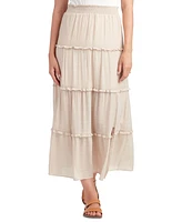 Bcx Juniors' Tiered Maxi Skirt With Smocked Waistband