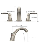 gaomon Bathroom Sink Faucet, 2 Handles 3 Holes Deck Mount Brushed Nickel Widespread Bathroom Faucet