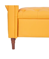 Slickblue Multifunctional Storage Ottoman with Pu Leather Armrests and Versatile Design