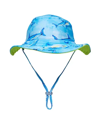 Snapper Rock Baby Boys Jawsome Waves Reversible Bucket Hat