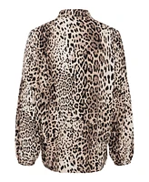 Olsen Women's Long Sleeve Leopard Print Blouse