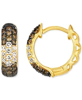 Le Vian Ombre Chocolate Ombre Diamond & Vanilla Diamond Small Hoop Earrings (7/8 ct. t.w.) in 14k Gold, 0.55"