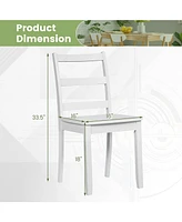 Gymax Dining Chairs Set of Wood Dining Room Kitchen Side Chairs for Living Room