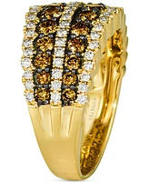 Le Vian Chocolate Diamond & Nude Diamond Multirow Statement Ring (1-5/8 ct. t.w.) in 14k Gold