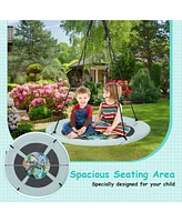 Hongge 40 Inches Saucer Tree Swing with Adjustable Hanging Ropes and 900D Oxford Fabric