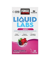 Force Factor Liquid Labs Beauty Rapid Hydration Electrolyte Drink Mix Tropical Berry 20