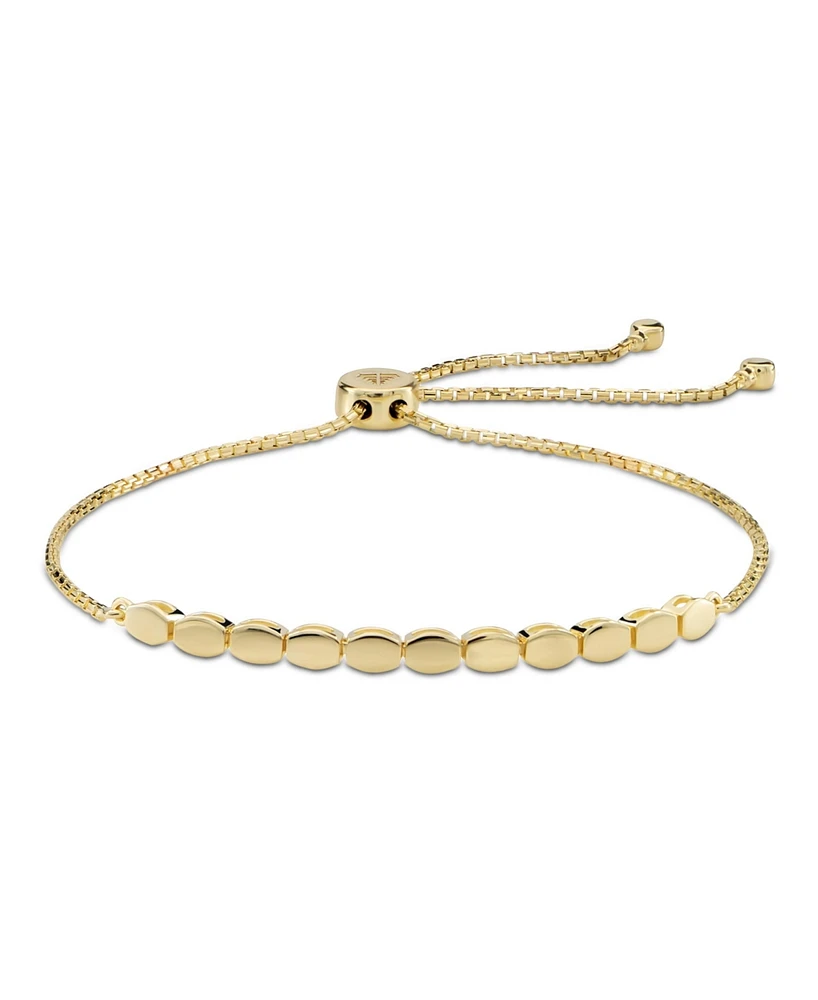 Devata Hexagon Link Box Chain Slider Bolo Bracelet in 14K Gold, Fits 6.0 in to 8.0 in wrist, approx. 4.7 grams