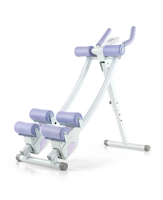 Hongge Ab Machine with Lcd Monitor and 4 Adjustable Heights-Purple