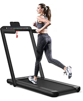 2.25HP 2-in-1 Folding Treadmill – Dual Display & Wireless Audio