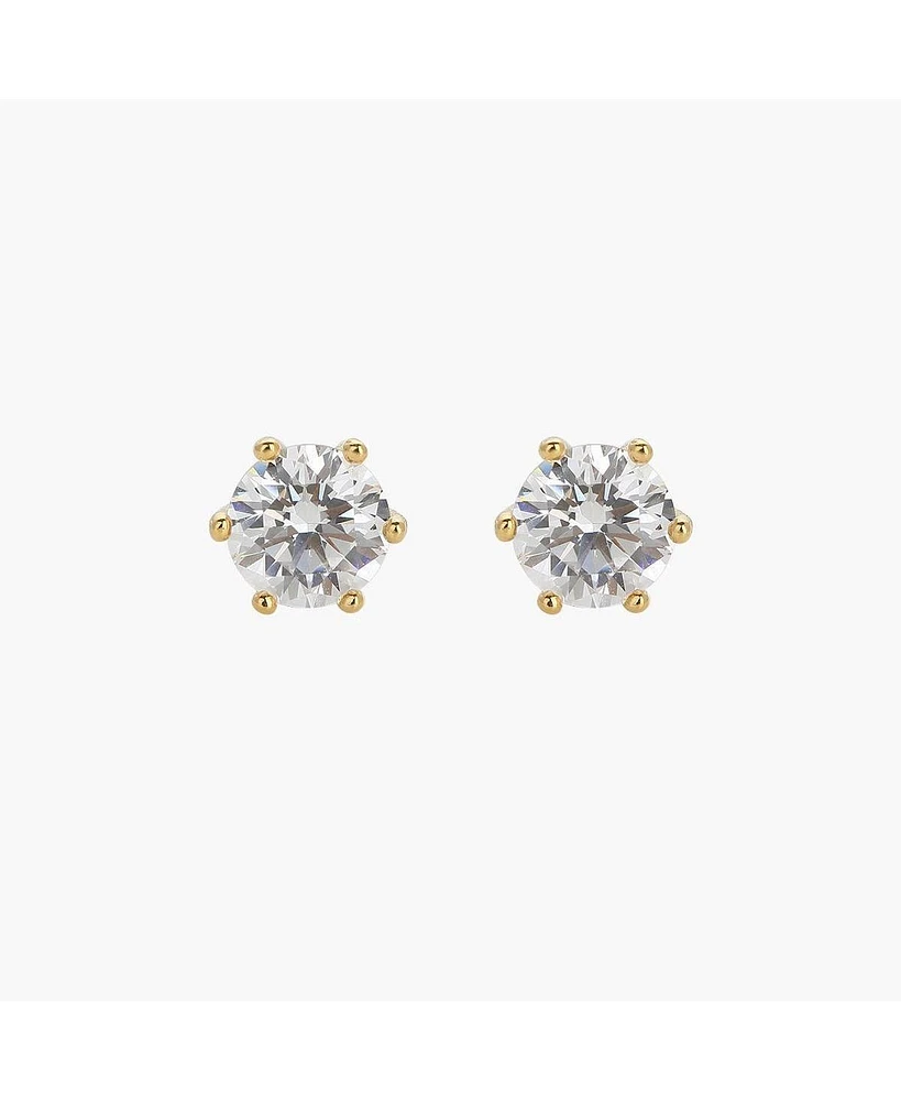 Bearfruit Jewelry Sterling Silver 18k Gold Plated Estelle Single Stud Earrings