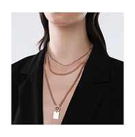 Sohi Women's The Interlock Charm Multi-Layer Necklace