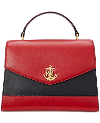 Lauren Ralph Lauren Two-Tone Leather Small Farrah Satchel