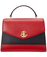 Lauren Ralph Lauren Two-Tone Leather Small Farrah Satchel