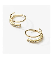 Ana Luisa Double Hoop Earrings - Harley Pave