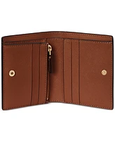 Lauren Ralph Crosshatch Leather Compact Wallet