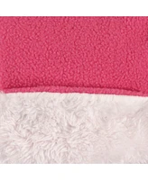 Hudson Baby Toddler Girls Fleece Trapper Hat and Mitten 2pc Set, Dark Pink, 2