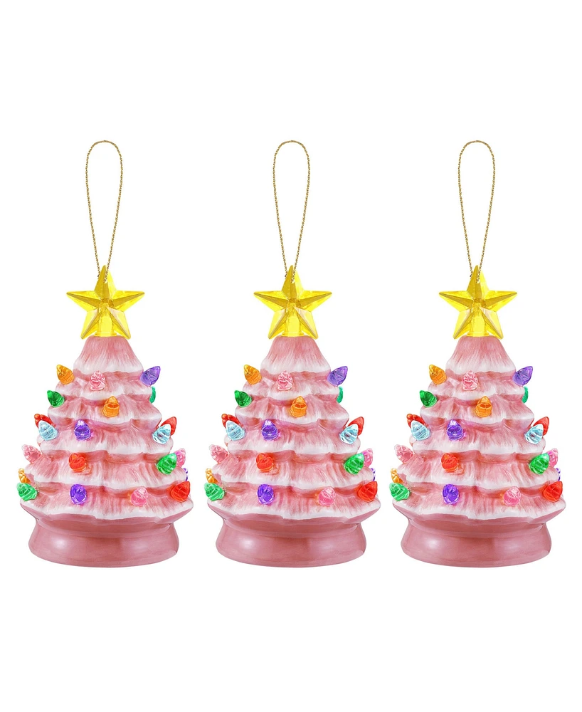 Mr. Christmas 5" Nostalgic Ceramic Tree Ornaments, Set of 3