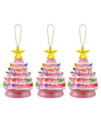 Mr. Christmas 5" Nostalgic Ceramic Tree Ornaments, Set of 3