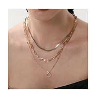 Sohi Women's The Halo Snakechain Multi-Layer Necklace